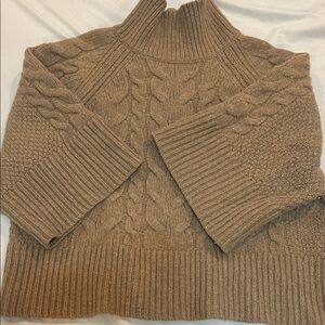 Banana Republic Cable Knit Brown Turtleneck Sweater